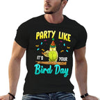 Party Like Its Your Bird Day Hilarious Budgie Bird  Vintage-inspired T-Shirt