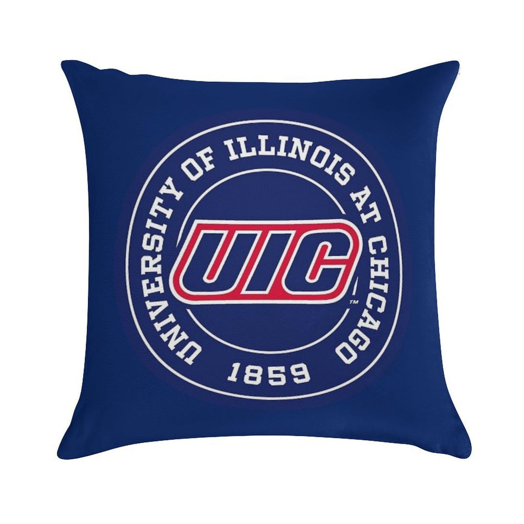University of Illinois at Chicago - UIC Soft Bedroom Essential Throw Pillow