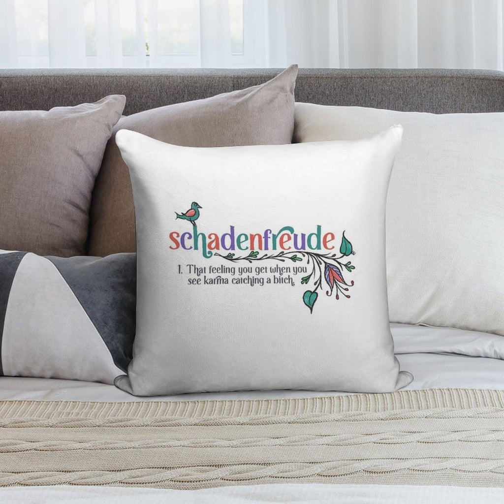Schadenfreude - Definition with German Folk Flowers Soft Warmth Comfort Throw Pillow