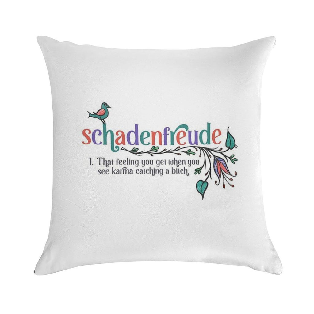 Schadenfreude - Definition with German Folk Flowers Soft Warmth Comfort Throw Pillow