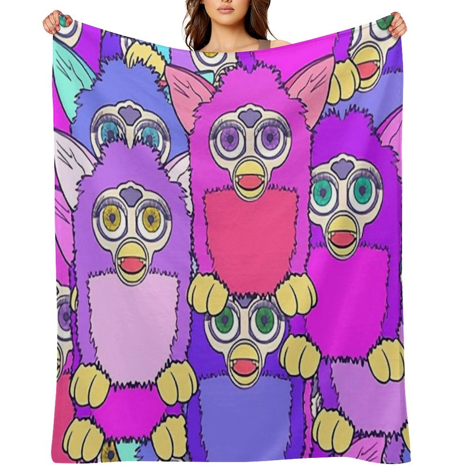 Purple Furbys Lightweight Throw Blanket