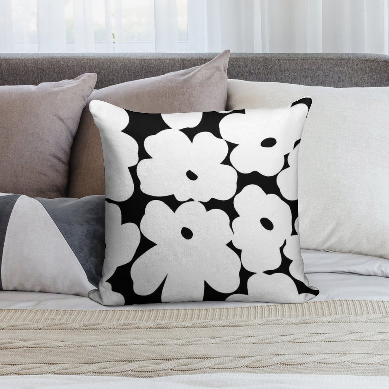Warhol Flowers Soft Ultra-Soft Texture Throw Pillow