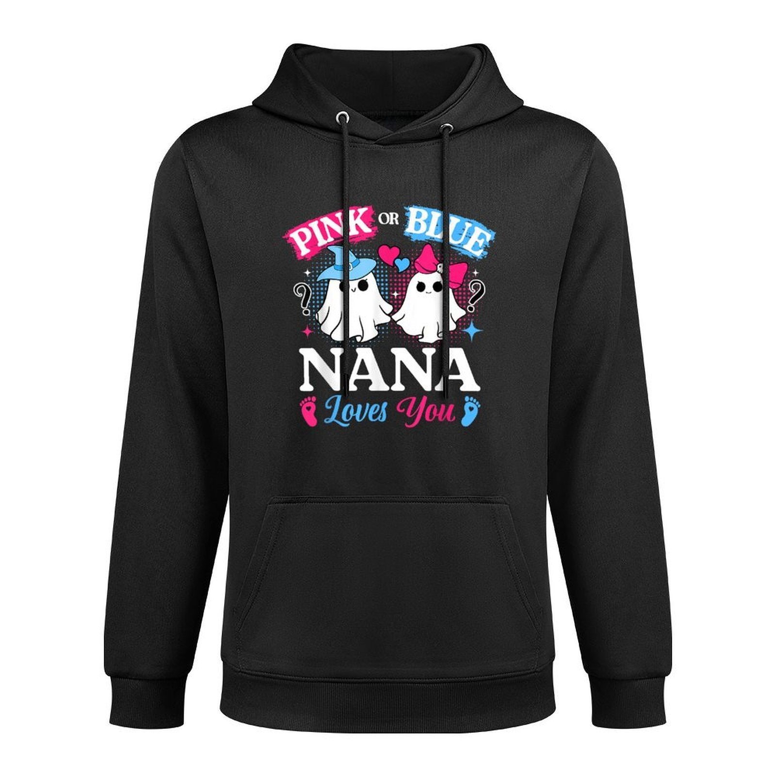 Pink Or Blue Nana Loves You Gender Reveal Halloween Cotton-Polyester Blend Hoodie