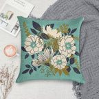 Floral Bouquet ~ on Turquoise Soft Multiple Sizes Throw Pillow