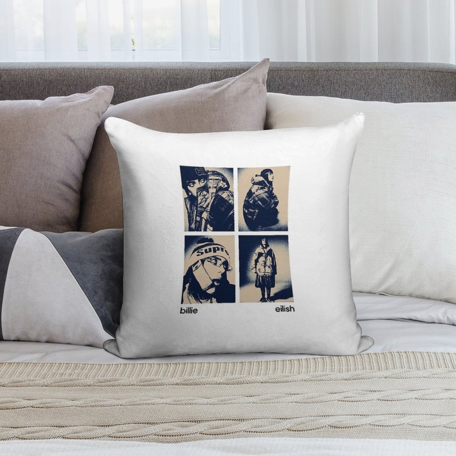 Billie Eilish - Hit Me Hard And Soft Soft Anti-Pilling Throw Pillow