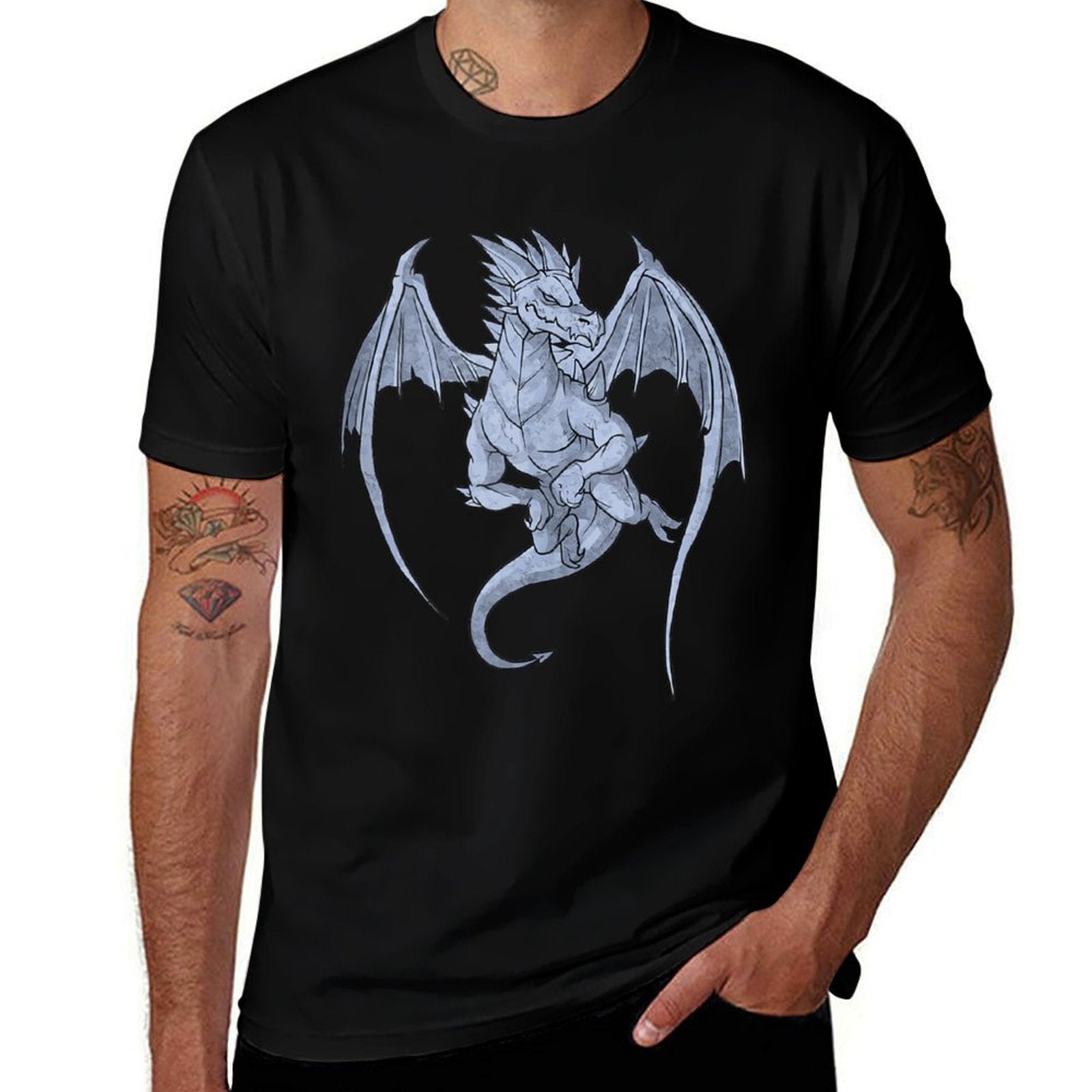 Cool Big Flying Fantasy Dragon  Polyester Blend T-Shirt