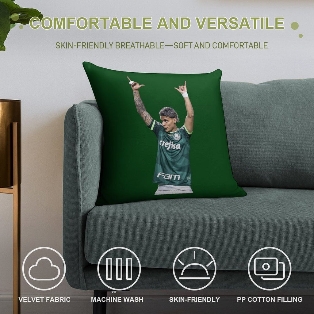 Richard Ríos Palmeiras Soft Hidden Zipper Throw Pillow