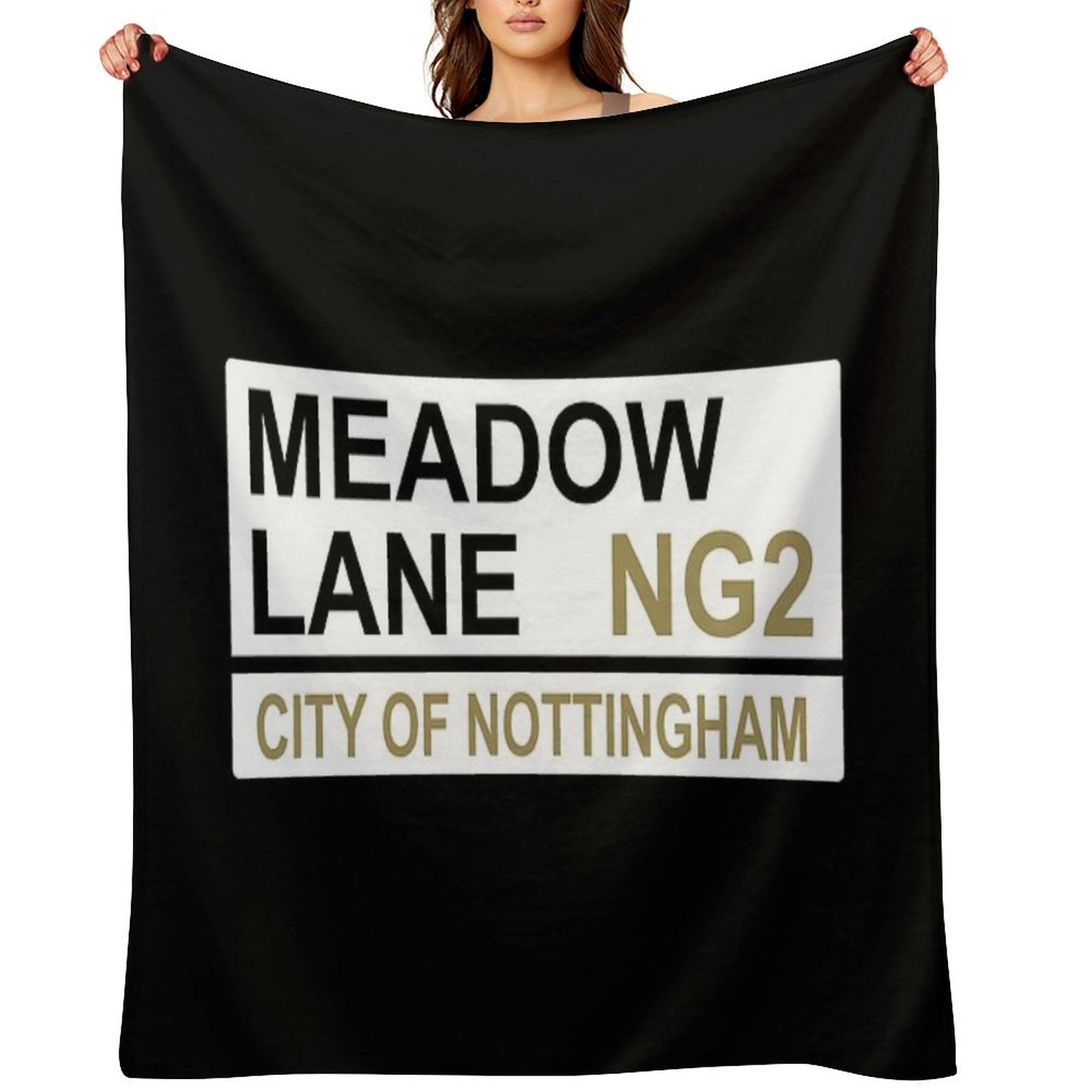 Notts County Meadow Lane Iconic Street Sign Compact Throw Blanket