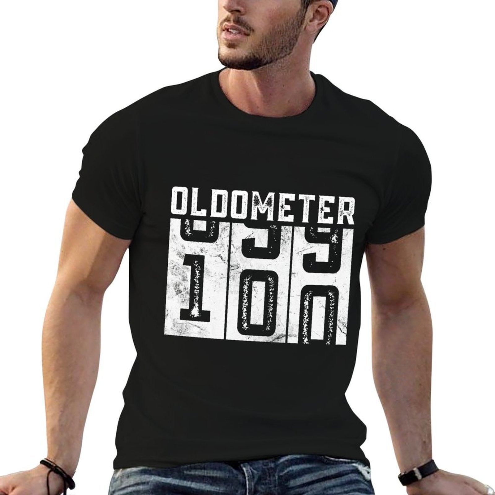100 Year Old 100th Birthday Gifts Vintage Oldometer 99-100  Polyester Blend T-Shirt