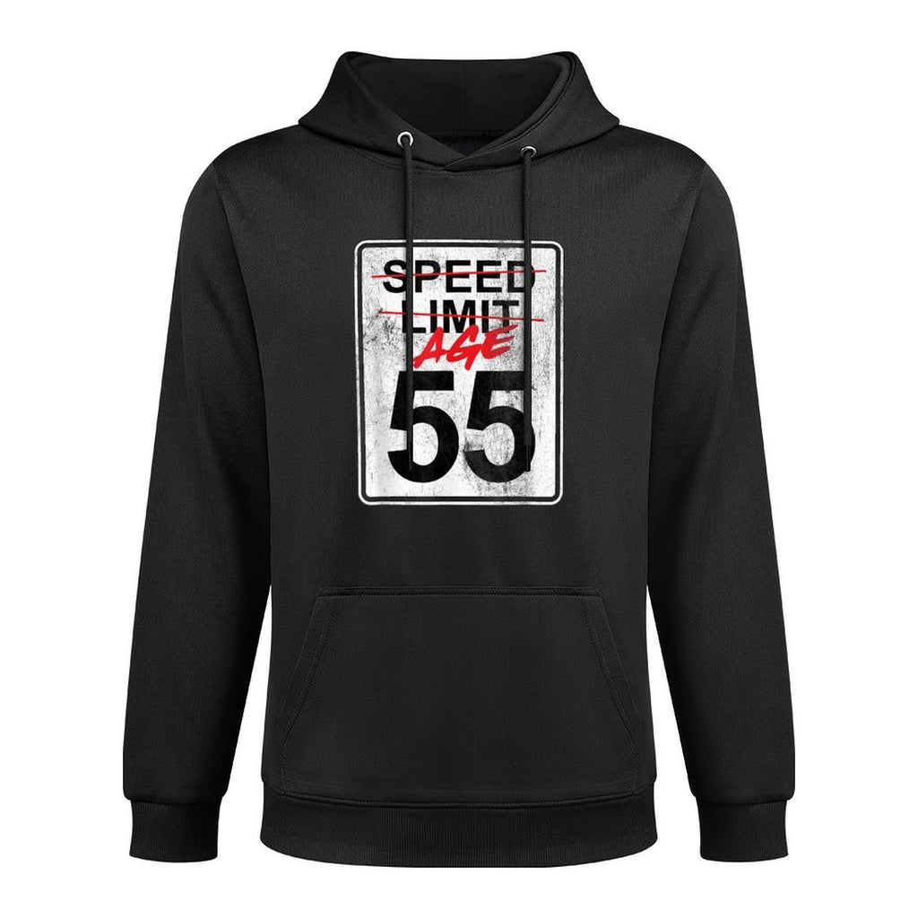 Speed Limit Sign Age 55 Funny 55th Birthday Design Layering Staple Hoodie