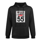 Speed Limit Sign Age 55 Funny 55th Birthday Design Layering Staple Hoodie