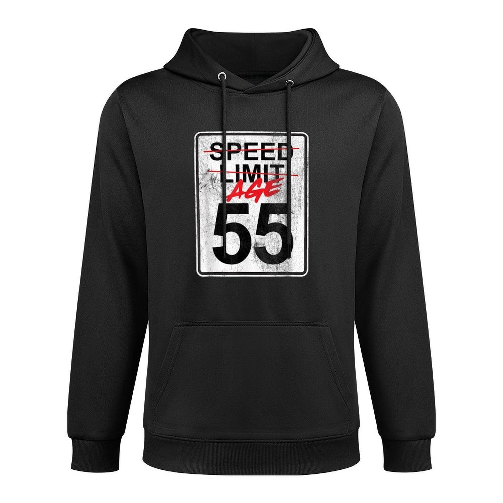 Speed Limit Sign Age 55 Funny 55th Birthday Design Layering Staple Hoodie
