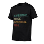 60 Years Old Awesome Since October 1964 60th Birthday  Oversized Silhouette T-Shirt