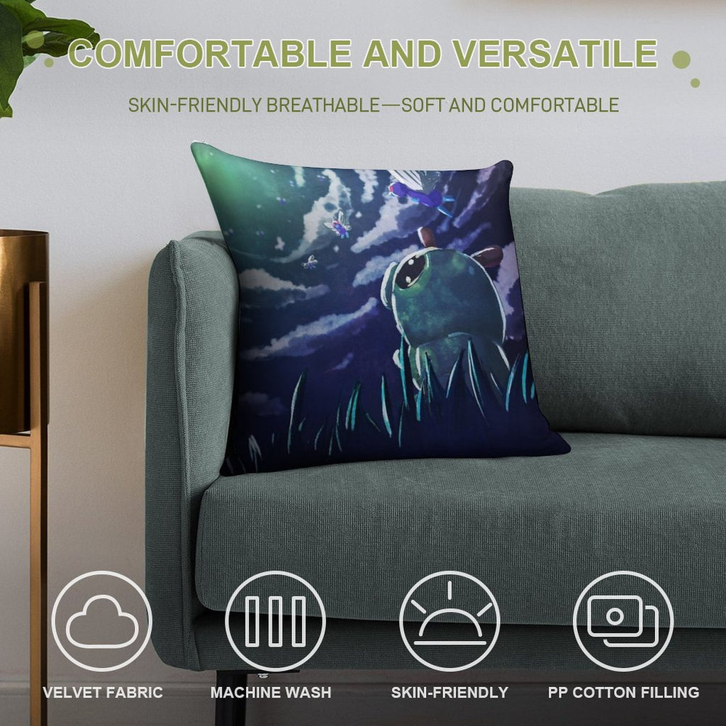 Dream of Caterpie Soft Skin-Friendly Throw Pillow