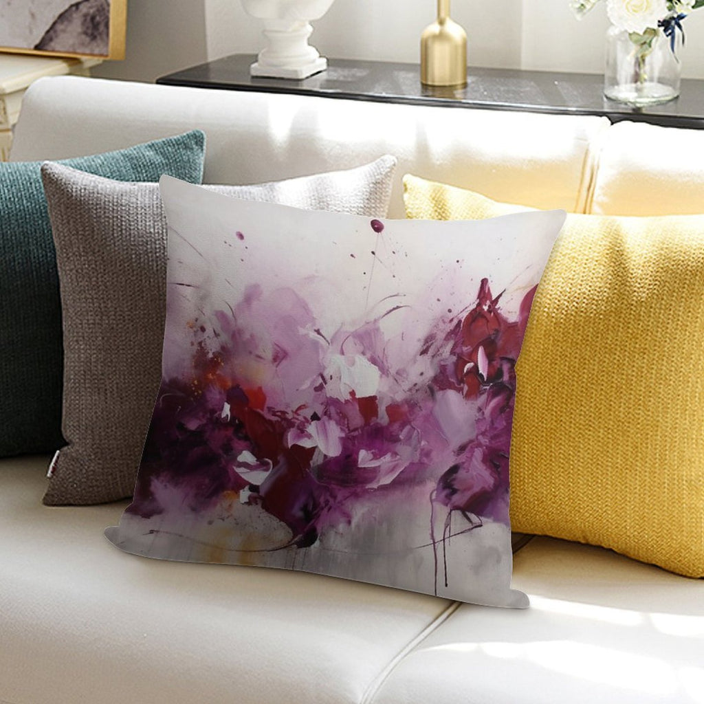 Magenta Abstract Art Canvas Print Soft Warmth Comfort Throw Pillow