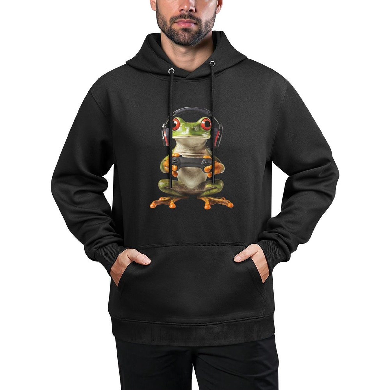 Frog Gamer Gaming Game Funny Graphic Cotton-Polyester Blend Hoodie