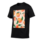 Cute Watercolor Pattern Art Peach Fruit Comfortable T-Shirt