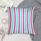 Pastel Pink Blue Stripes Soft Shrink-Resistant Throw Pillow