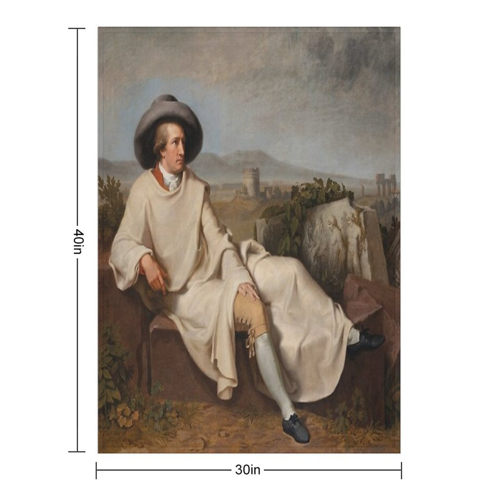 Johann Heinrich Wilhelm Tischbein, Goethe in The Roman Campagna Travel-friendly Throw Blanket