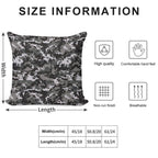Black And Gray Digital Military Camouflage Soft Easy Maintenance Throw Pillow