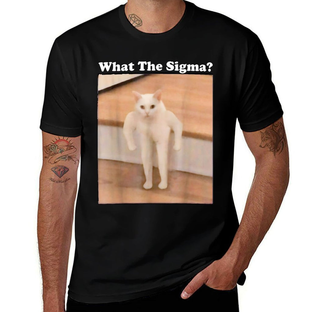 What Sigma Meme Cat Meme Internet Memes Funny Meme Gen Z Pun  Odor-resistant T-Shirt