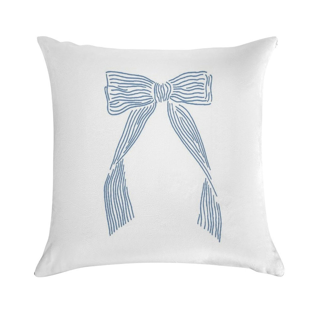 Coastal Granddaughter Vintage Hair Bow Blue Soft Easy Maintenance Throw Pillow