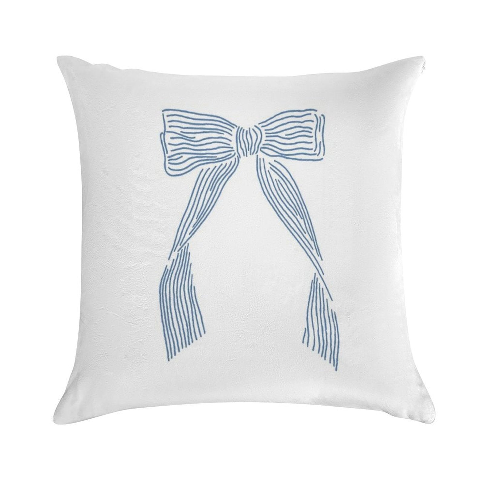 Coastal Granddaughter Vintage Hair Bow Blue Soft Easy Maintenance Throw Pillow