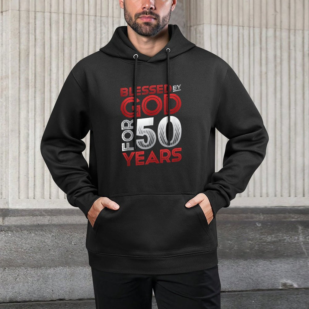 Religious Blessed By God For 50 Years Happy 50th Birthday Customizable Surface Hoodie