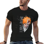 Bleach Ichigo Transform Splatter Pattern Anime  Durable T-Shirt