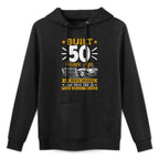 Womens Retro Built 50 Years Ago Funny 50th Birthday 50 Years Old Kangaroo Pocket Hoodie