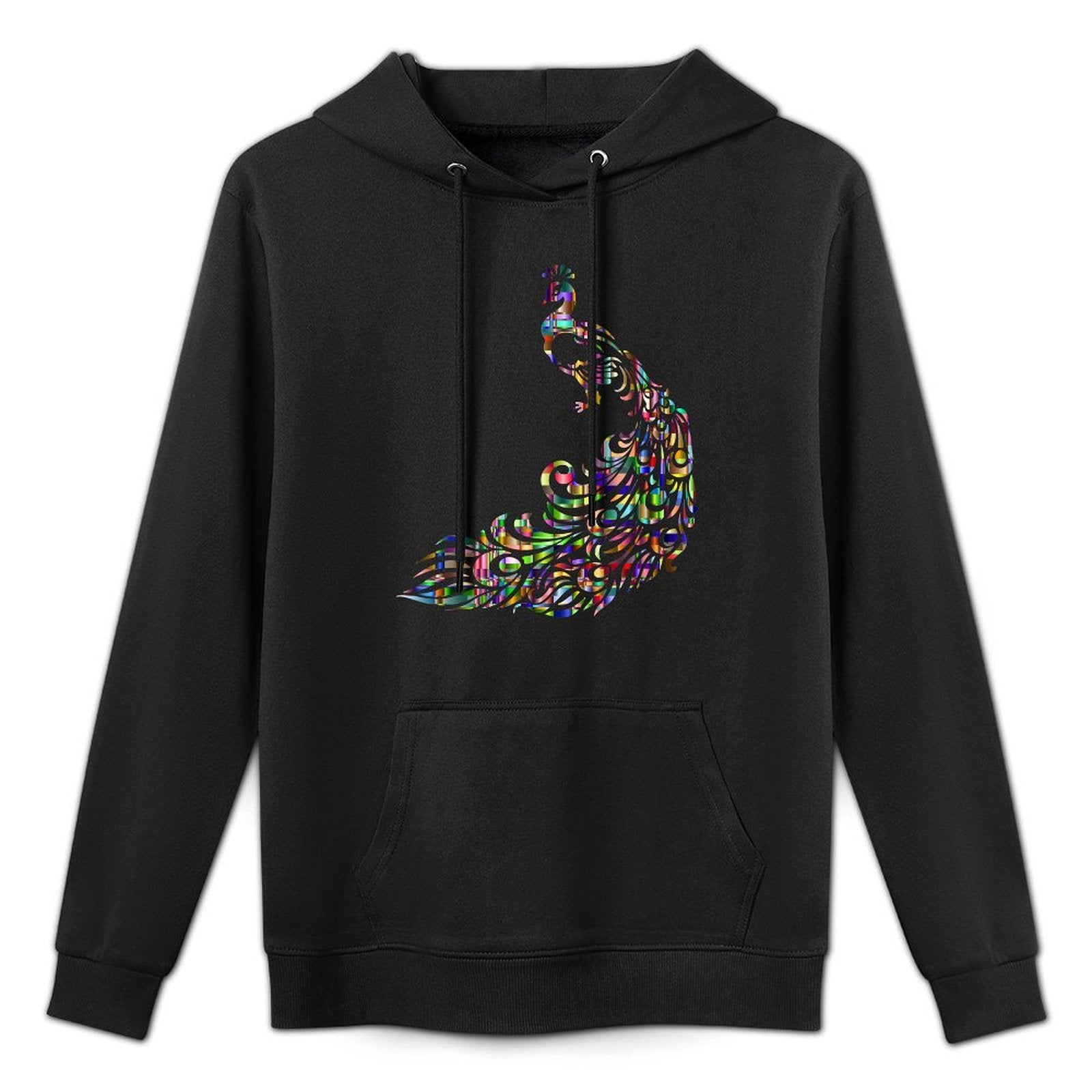 Colorful Peacock Bird, Cool Rainbow Art Shrink-Resistant Hoodie