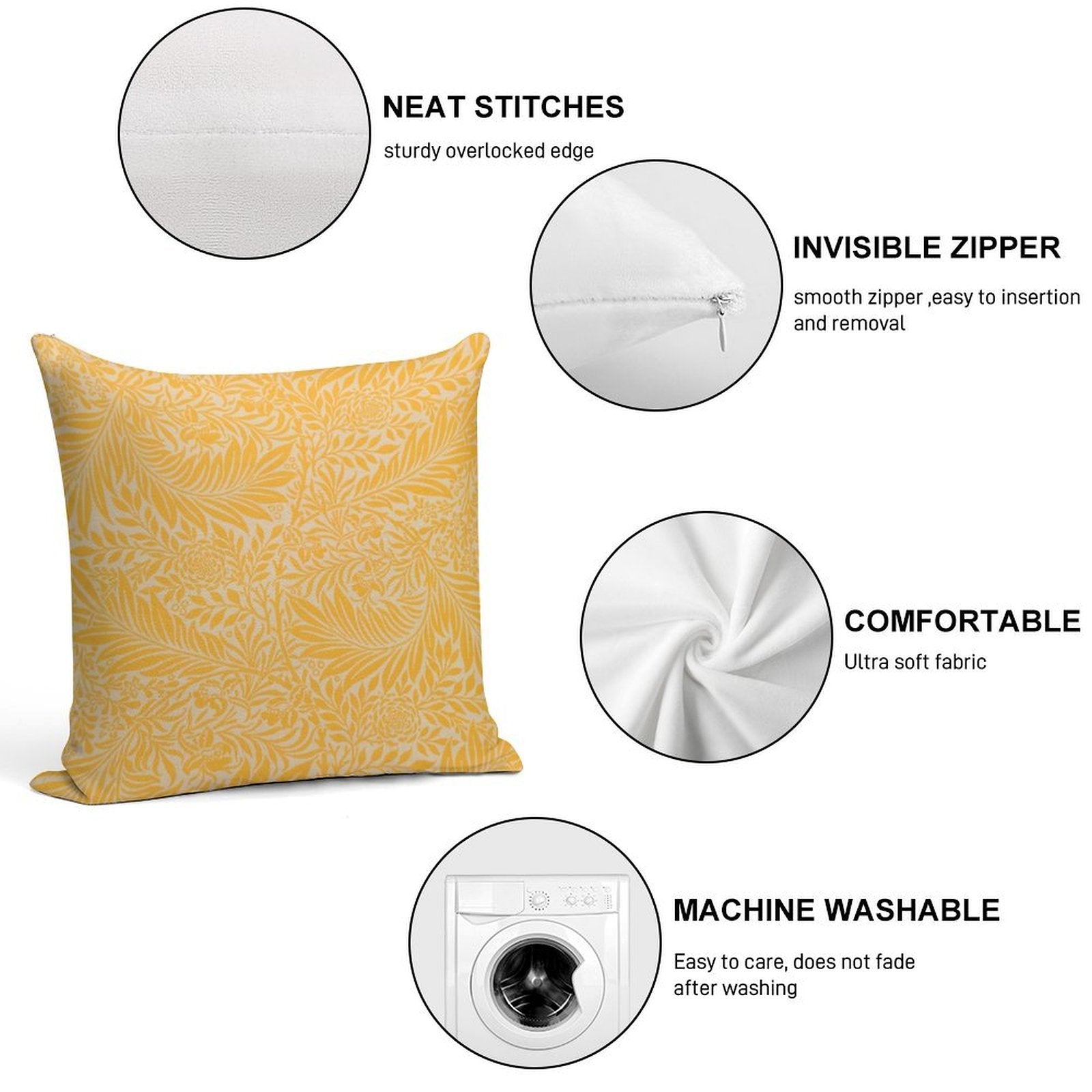 Yellow Larkspur Soft Warmth Comfort Throw Pillow