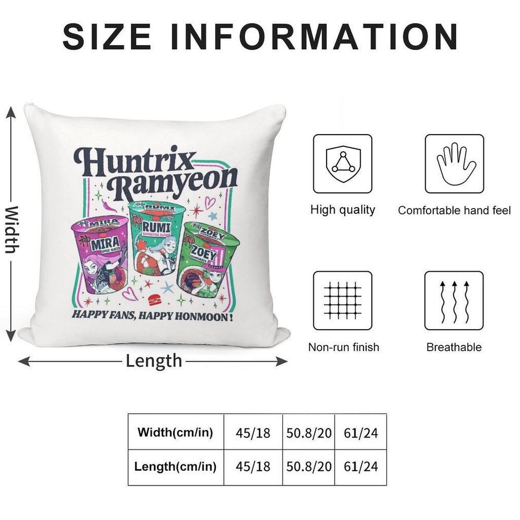 Huntrix Ramyeon Soft Easy Maintenance Throw Pillow
