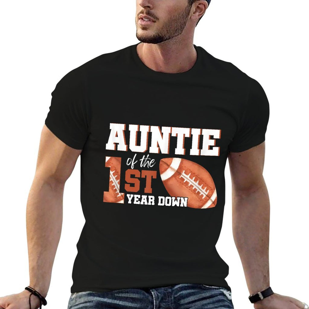 Auntie Of The 1 Year Old Birthday Football 1st Year Down  Lightweight T-Shirt