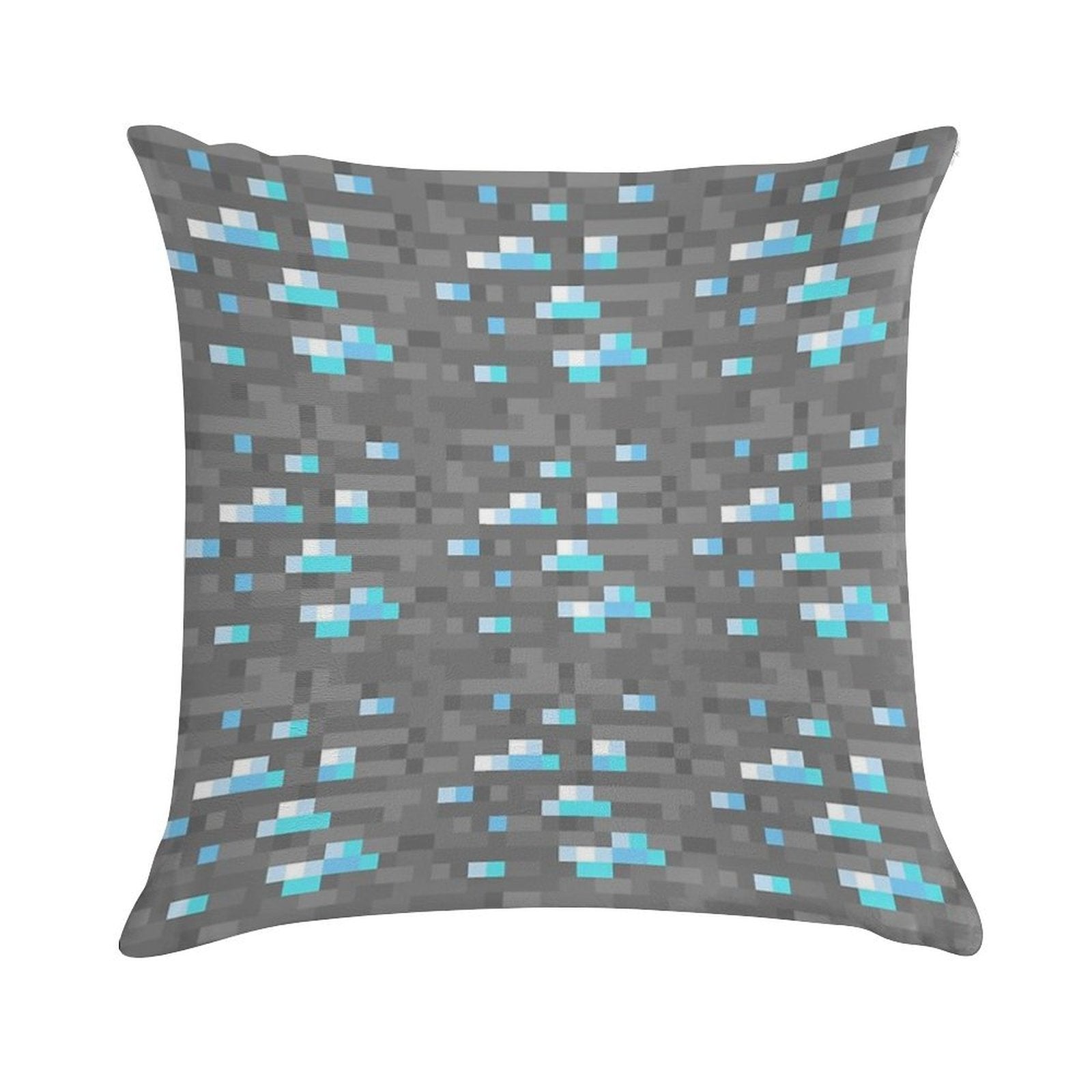 Minecraft Diamond Block Funny Meme Pixel Art Soft Bedroom Essential Throw Pillow
