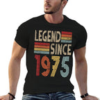 Legend Since 1975 Vintage 50th Birthday Retro 50 Year Old  Stretchy T-Shirt