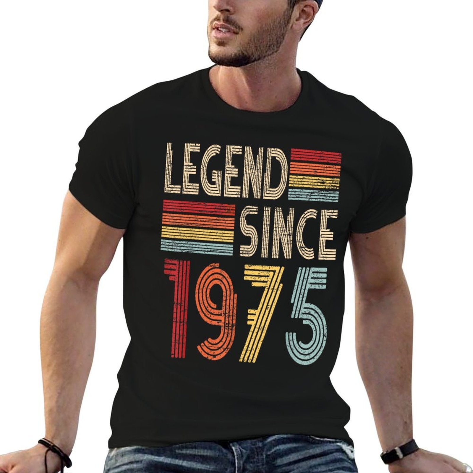 Legend Since 1975 Vintage 50th Birthday Retro 50 Year Old  Stretchy T-Shirt