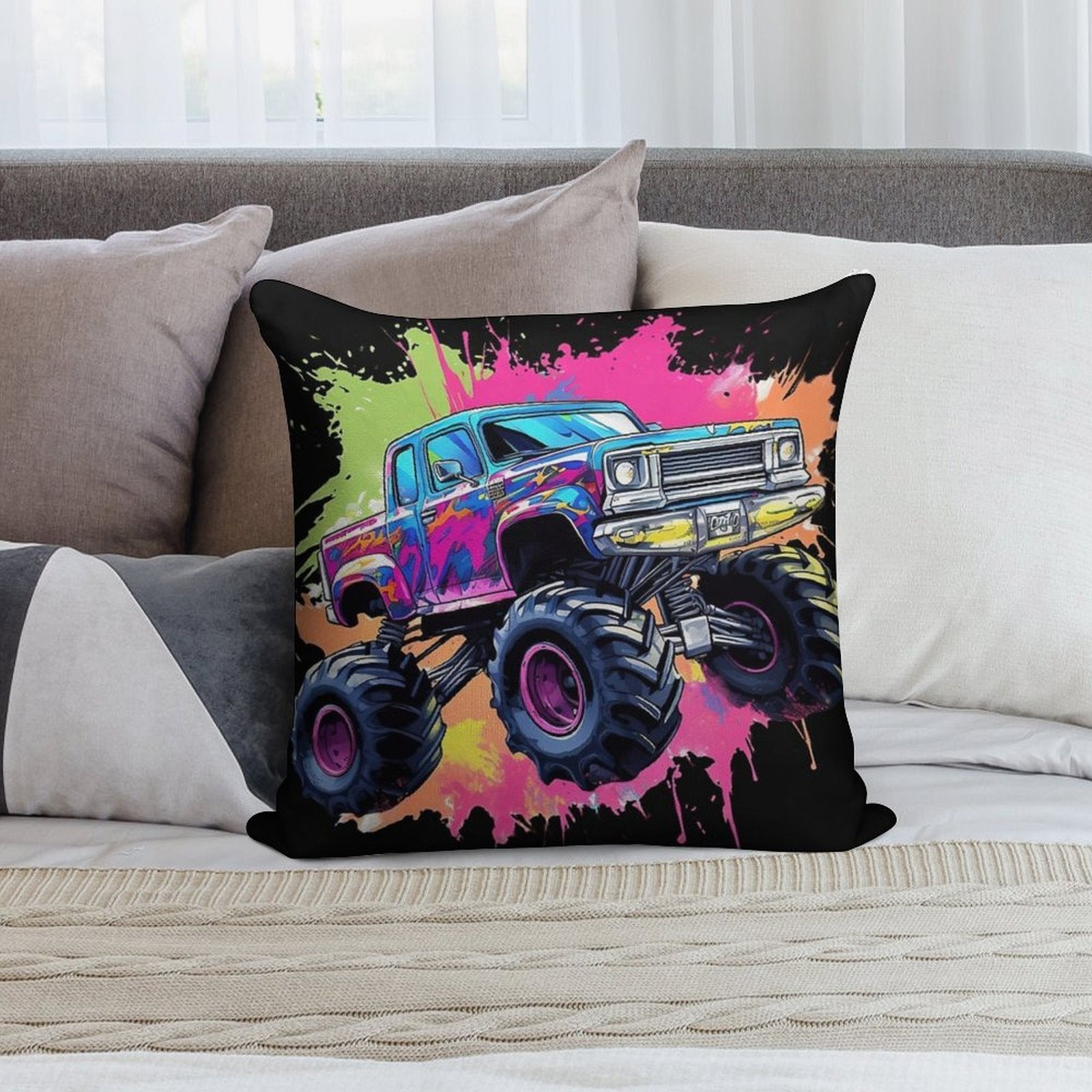 Cool Truck Soft Bedroom Essential Throw Pillow