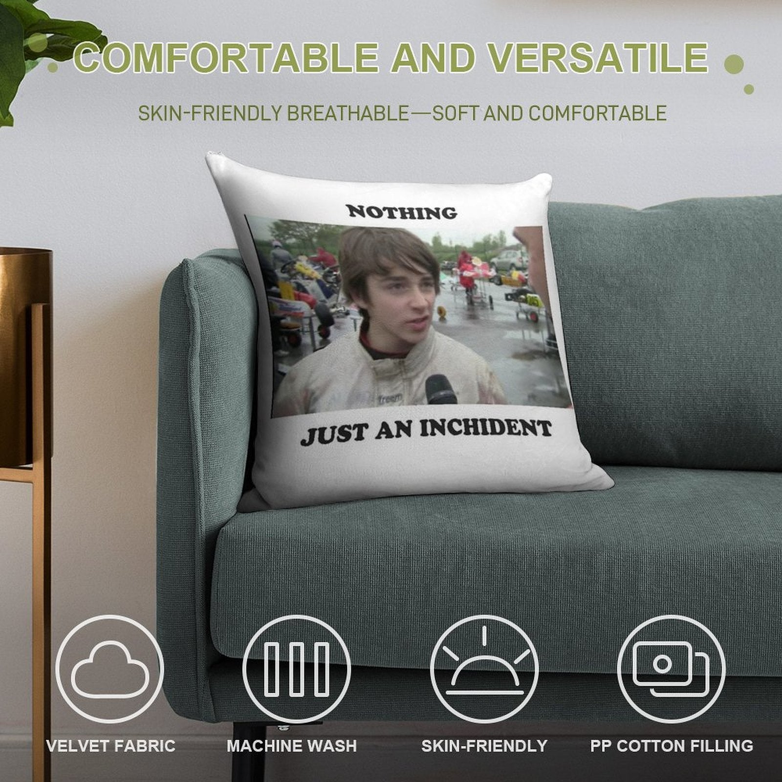 Nothing Just An Incident Charles Leclerc Soft Hidden Zipper Throw Pillow