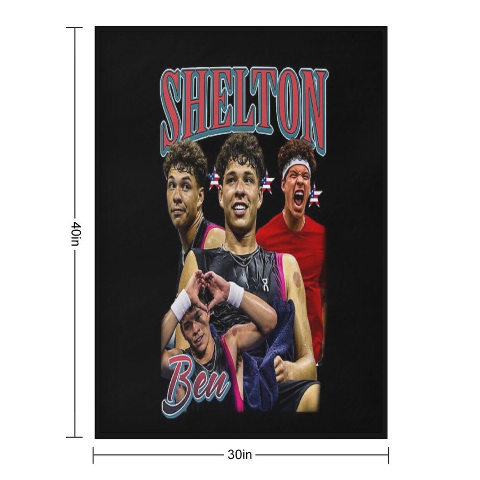 Champions Ben Shelton Vintage Bootleg Comfort Throw Blanket