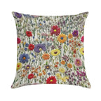 Embroidered Wildflowers Soft Gift Ready Throw Pillow