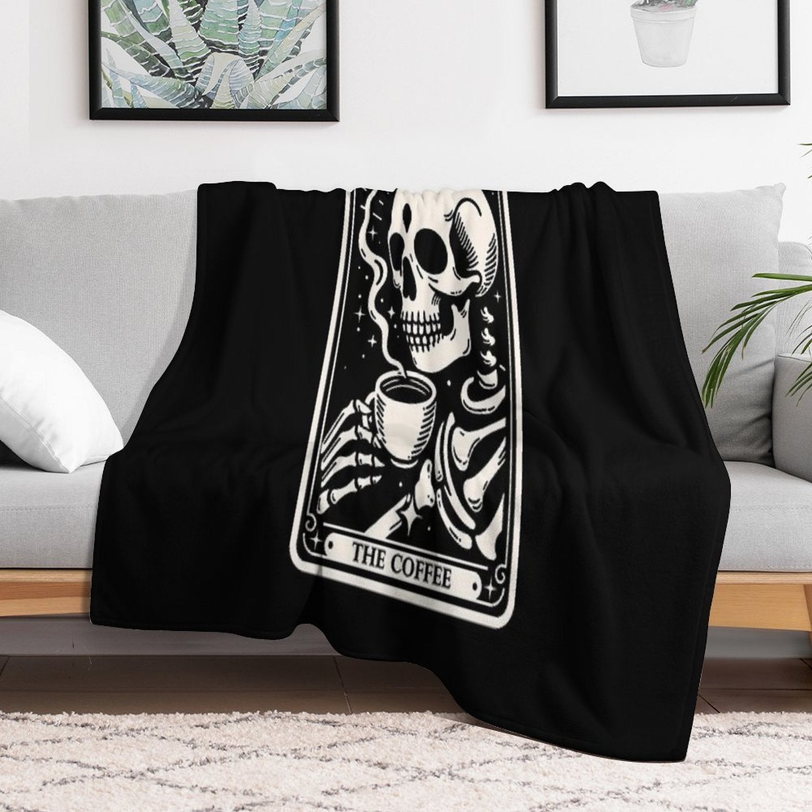The Coffee Tarot Skul Sustainable Throw Blanket