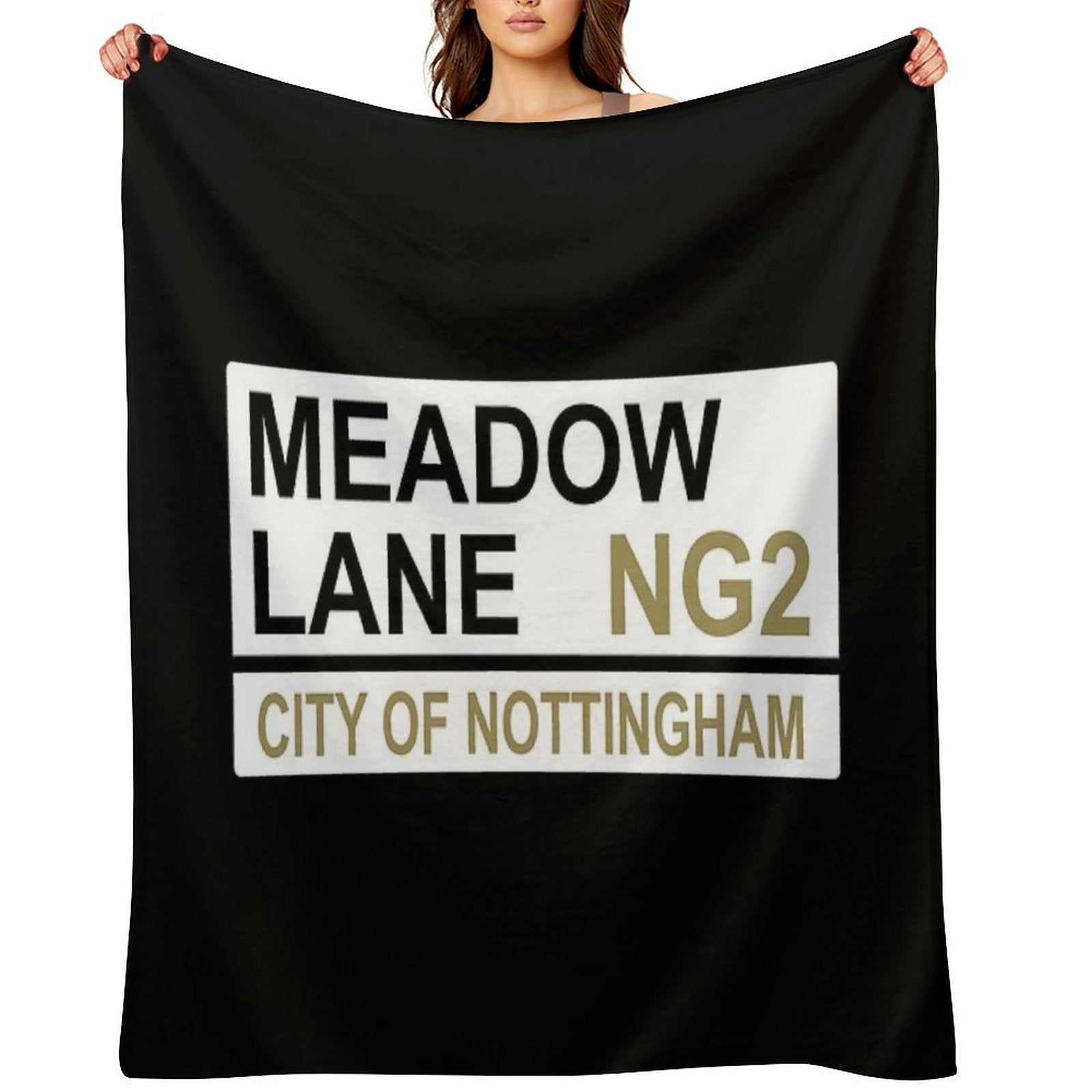 Notts County Meadow Lane Iconic Street Sign Compact Throw Blanket
