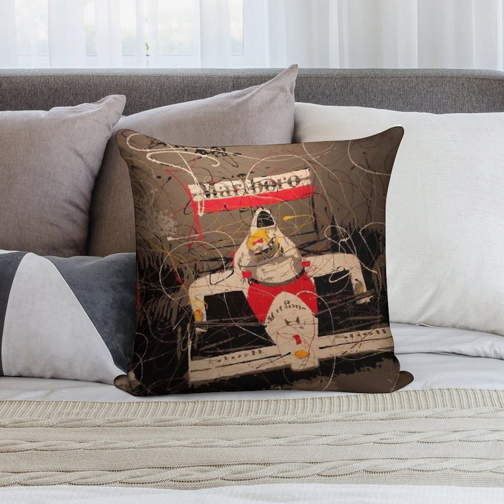 Ayrton Senna Art Soft Anti-Pilling Throw Pillow