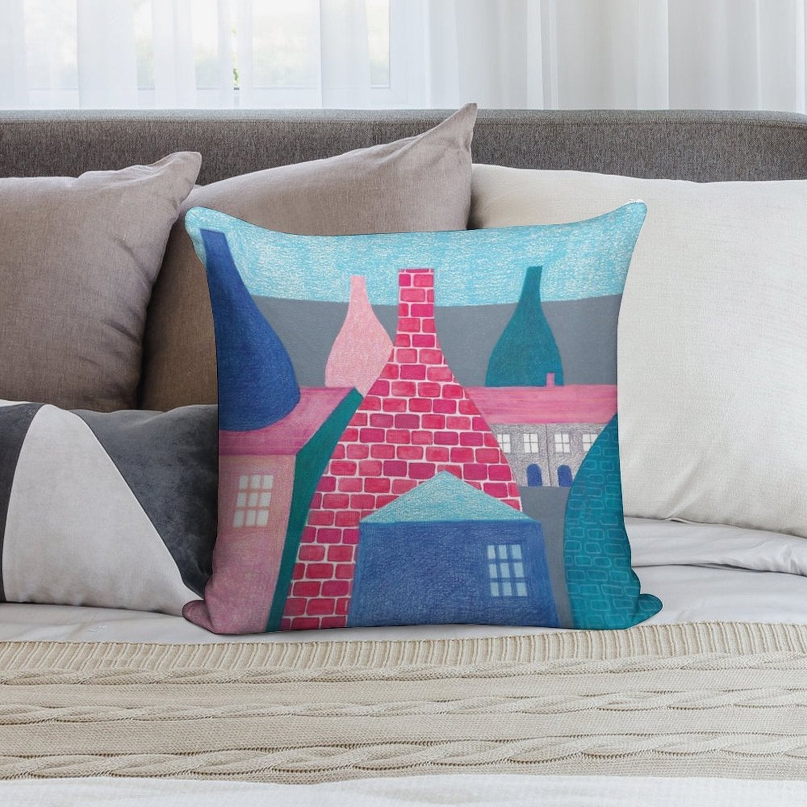 STOKE ON TRENT SERIES Soft Durable Construction Throw Pillow