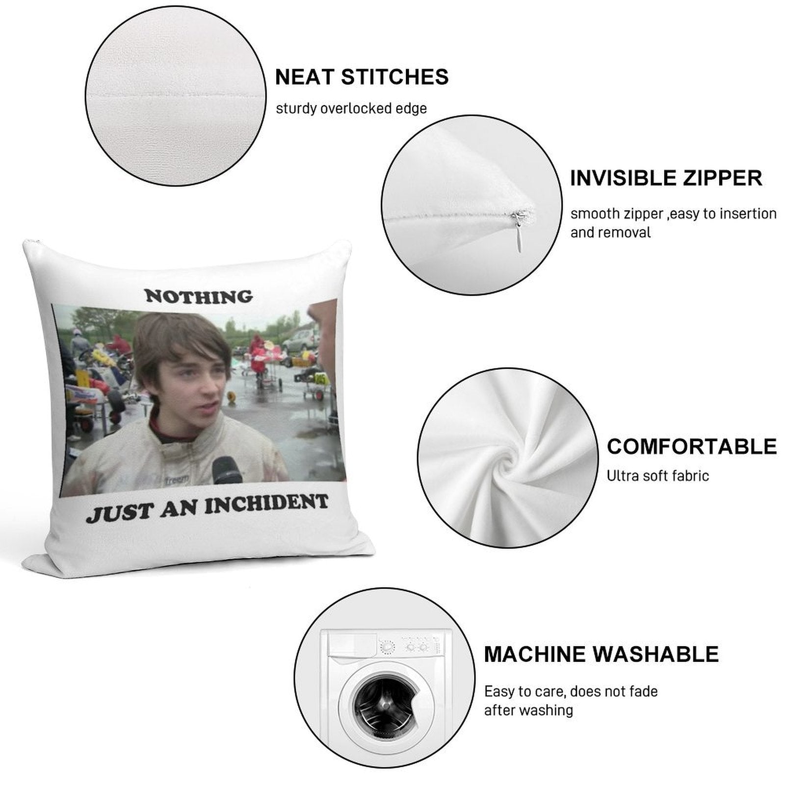 Nothing Just An Incident Charles Leclerc Soft Hidden Zipper Throw Pillow