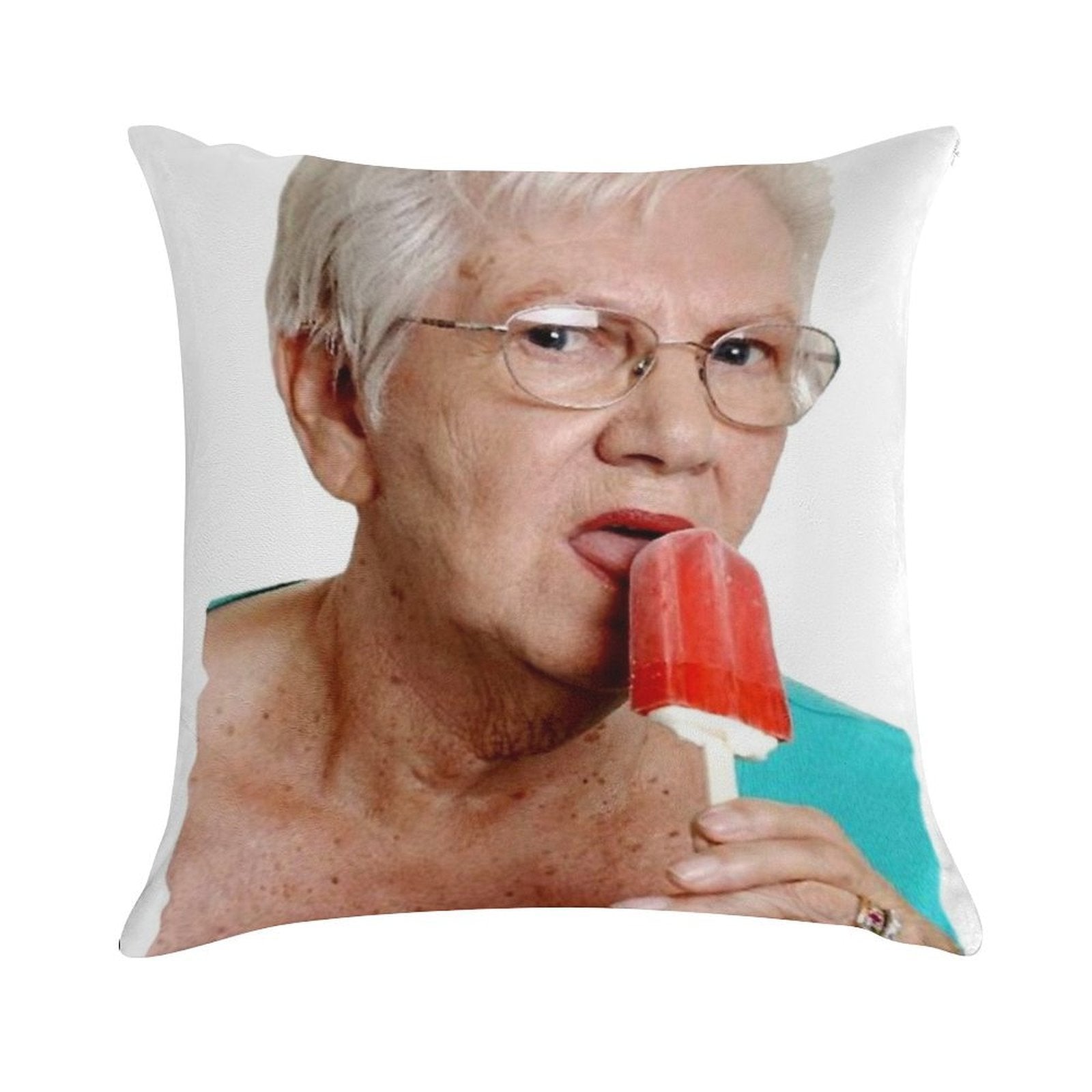 Granny Ice Lolly Soft Hidden Zipper Throw Pillow