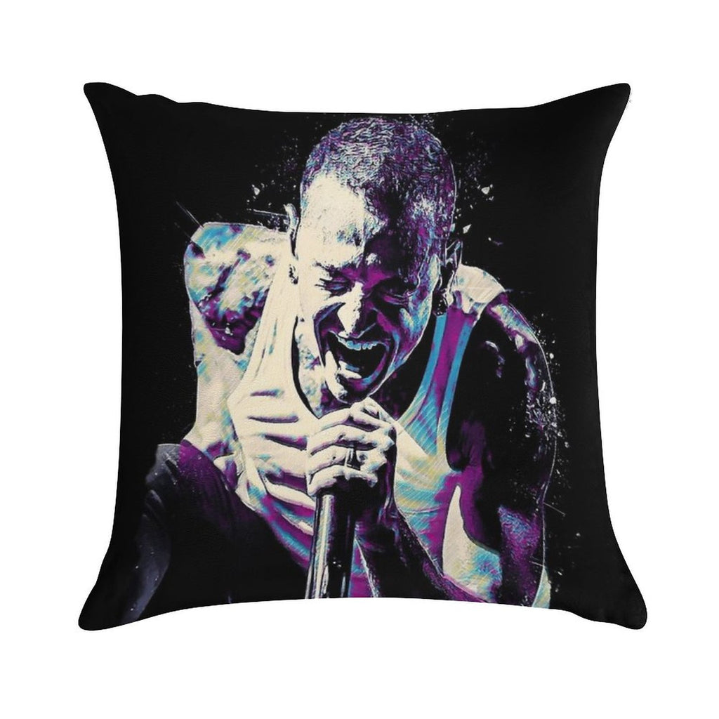 Chester Bennington Tribute LP What I've Done Pop Art Soft Anti-Pilling Throw Pillow
