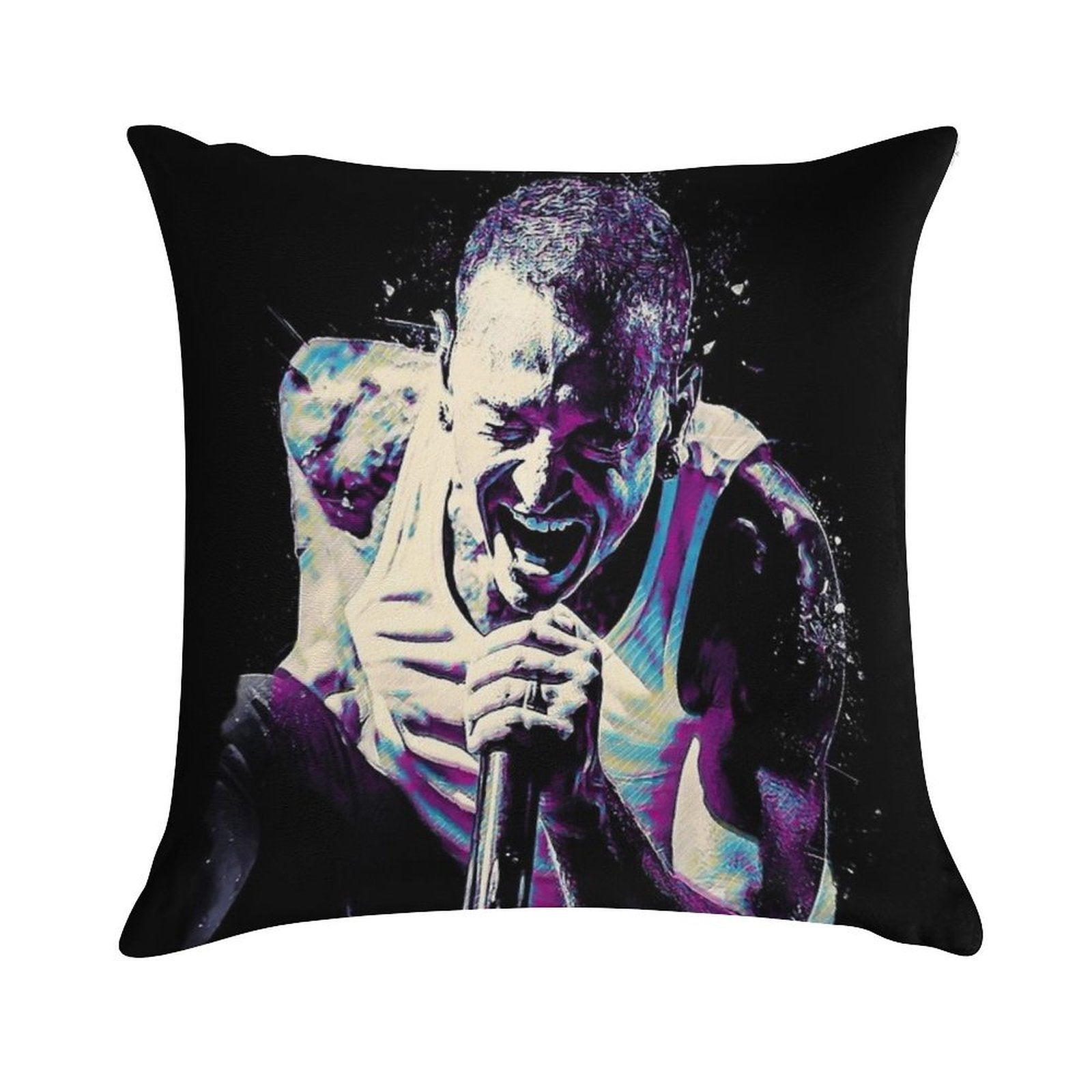 Chester Bennington Tribute LP What I've Done Pop Art Soft Anti-Pilling Throw Pillow