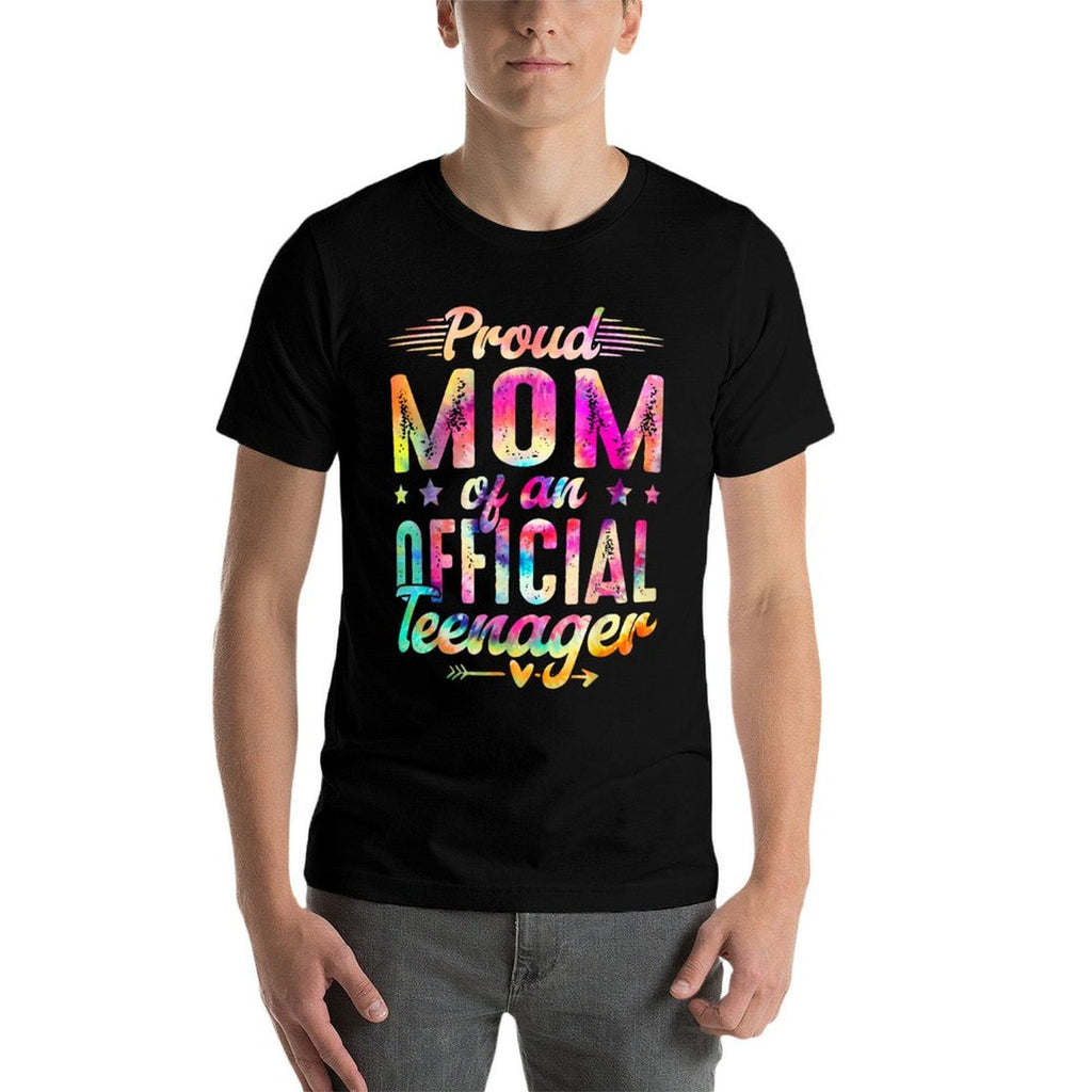 13 Years Old Proud Mom Officialnager 13th Birthday  Ribbed Collar T-Shirt
